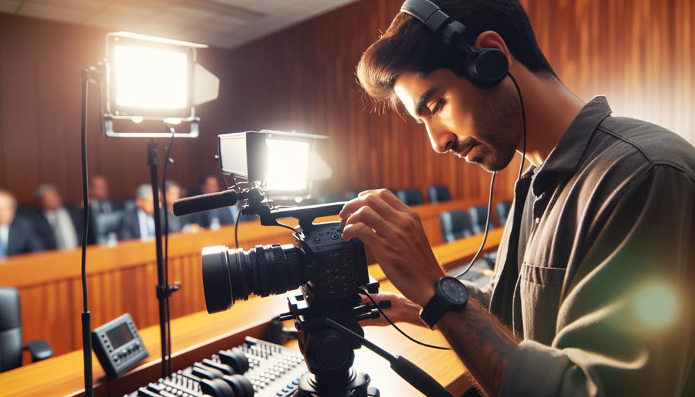 preparing the video equipment